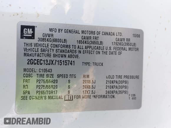 ✅ 2007 Chevrolet Silverado 1500 LTZ • VIN: 2GCEC13JX71515741 • Lot: 41991842. Listed on IAAI with 150,596 mi. Free auction sales archive from the USA and detailed vehicle history report at DreamBid. Image 9.