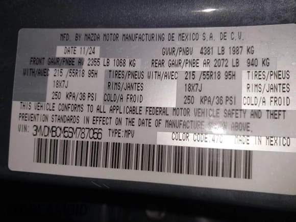 ✅ 2025 Mazda CX-30 S Preferred • VIN: 3MVDMBCM5SM787056 • Lot: 43806597. Listed on IAAI with 12,013 mi. Free auction sales archive from the USA and detailed vehicle history report at DreamBid. Image 9.