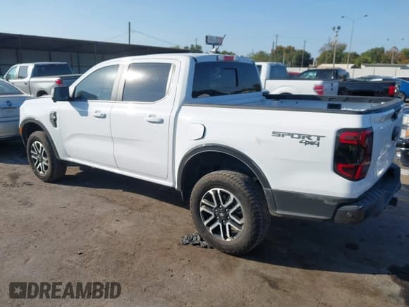 ✅ 2024 Ford Ranger Lariat • VIN: 1FTER4KH7RLE53114 • Lot: 43515858. Wystawiony na IAAI z przebiegiem 50 561 mil. Bezpłatny archiwum sprzedaży aukcyjnych z USA i szczegółowy raport historii pojazdu na DreamBid. Zdjęcie 3.