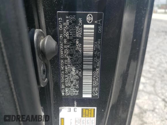 ✅ 2013 Scion tC • VIN: JTKJF5C70D3064979 • Lot: 63126615. Listed on Copart with 171,688 mi. Free auction sales archive from the USA and detailed vehicle history report at DreamBid. Image 12.