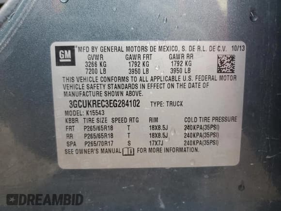 ✅ 2014 Chevrolet Silverado 1500 LT • VIN: 3GCUKREC3EG284102 • Лот: 86160805. Опубликован ранее на Copart с пробегом 122 000 миль. Бесплатный доступ к архиву аукционных продаж из США и подробный отчёт об истории автомобиля на DreamBid. Изображение 12.