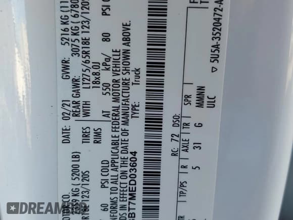 ✅ 2021 Ford F-350 XL • VIN: 1FT8W3BT7MED03604 • Lot: 46823025. Listed on Copart with 116,736 mi. Free auction sales archive from the USA and detailed vehicle history report at DreamBid. Image 14.