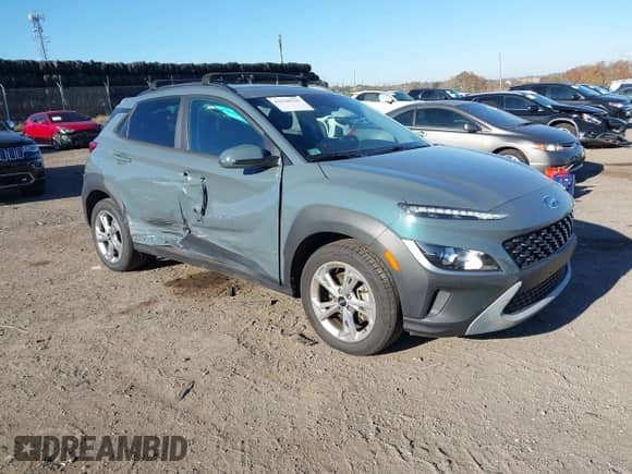 2022 Hyundai Kona SEL with VIN KM8K6CAB9NU838323, listed as a IAAI auction lot 43528116 with 27,859 mi miles and . Bid and sale history available at DreamBid. Image 1.