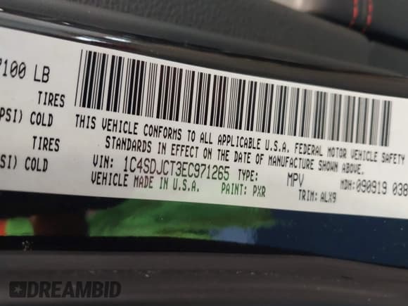 ✅ 2014 Dodge Durango R/T • VIN: 1C4SDJCT3EC971265 • Lot: 42570149. Listed on IAAI with 97,832 mi. Free auction sales archive from the USA and detailed vehicle history report at DreamBid. Image 9.