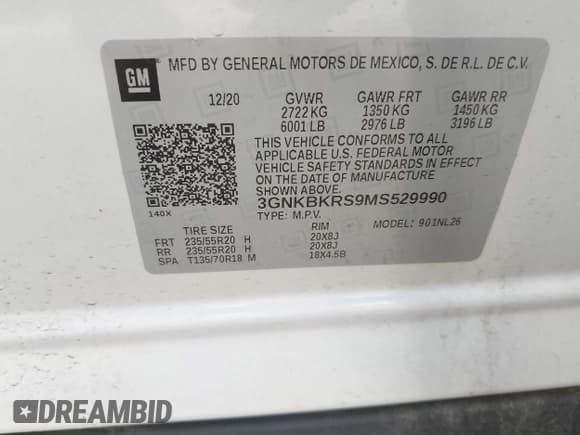 ✅ 2021 Chevrolet Blazer RS • VIN: 3GNKBKRS9MS529990 • Lot: 42440982. Wystawiony na IAAI z przebiegiem 51 701 mil. Bezpłatny archiwum sprzedaży aukcyjnych z USA i szczegółowy raport historii pojazdu na DreamBid. Zdjęcie 9.