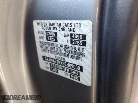 ✅ 2006 Jaguar XJ Vanden Plas • VIN: SAJWA82BX6SH09069 • Lot: 68122604. Wystawiony na Copart z przebiegiem 153 999 mil. Bezpłatny archiwum sprzedaży aukcyjnych z USA i szczegółowy raport historii pojazdu na DreamBid. Zdjęcie 12.