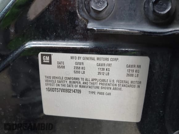 ✅ 2008 Cadillac CTS AWD • VIN: 1G6DT57VX80214709 • Lot: 42689389. Listed on IAAI with 127,992 mi. Free auction sales archive from the USA and detailed vehicle history report at DreamBid. Image 9.