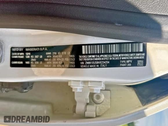 ✅ 2017 Maserati Levante • VIN: ZN661XUS8HX234254 • Лот: 70136515. Опубликован ранее на Copart с пробегом 69 601 миль. Бесплатный доступ к архиву аукционных продаж из США и подробный отчёт об истории автомобиля на DreamBid. Изображение 10.