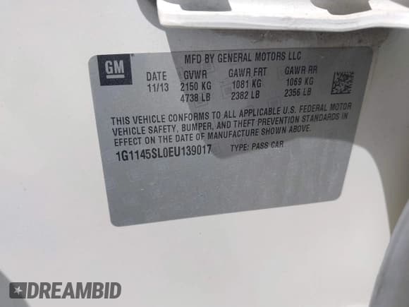 ✅ 2014 Chevrolet Impala LTZ • VIN: 1G1145SL0EU139017 • Лот: 42724589. Опубликован ранее на IAAI с пробегом 225 701 миль. Бесплатный доступ к архиву аукционных продаж из США и подробный отчёт об истории автомобиля на DreamBid. Изображение 9.