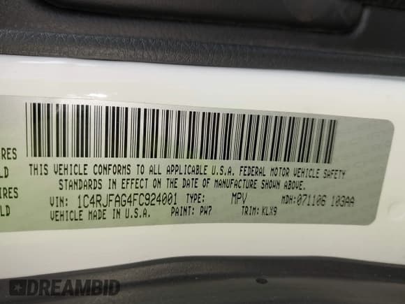 ✅ 2015 Jeep Grand Cherokee Laredo • VIN: 1C4RJFAG4FC924001 • Лот: 42310622. Опубликован ранее на IAAI с пробегом 100 845 миль. Бесплатный доступ к архиву аукционных продаж из США и подробный отчёт об истории автомобиля на DreamBid. Изображение 9.