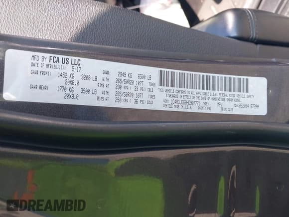 ✅ 2017 Dodge Durango GT • VIN: 1C4RDJDG0HC907771 • Lot: 42824403. Listed on IAAI with 86,600 mi. Free auction sales archive from the USA and detailed vehicle history report at DreamBid. Image 9.