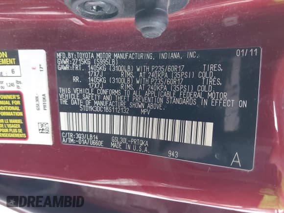 ✅ 2011 Toyota Sienna XLE AAS • VIN: 5TDYK3DC1BS112132 • Lot: 41376800. Listed on IAAI with 161,806 mi. Free auction sales archive from the USA and detailed vehicle history report at DreamBid. Image 9.