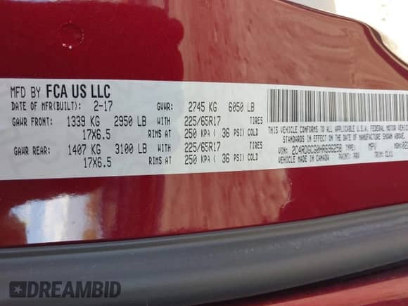 2017 Dodge Grand Caravan SXT с VIN 2C4RDGCG0HR696258, выставлен на аукционе IAAI как лот 43466981 с пробегом 119 729 миль миль и . История ставок и продаж доступна на DreamBid. Изображение 9.