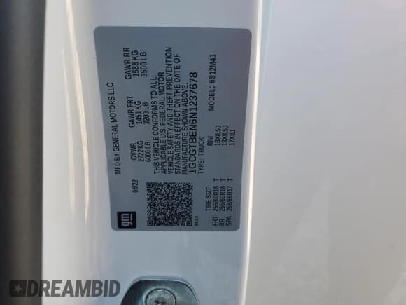 ✅ 2022 Chevrolet Colorado 4WD Work Truck • VIN: 1GCGTBEN6N1237678 • Лот: 85956405. Опубликован ранее на Copart с пробегом 15 090 миль. Бесплатный доступ к архиву аукционных продаж из США и подробный отчёт об истории автомобиля на DreamBid. Изображение 13.