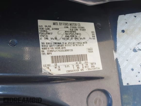 ✅ 2005 Ford Expedition Eddie Bauer • VIN: 1FMFU17535LB08135 • Лот: 42425563. Опубликован ранее на IAAI с пробегом 185 322 миль. Бесплатный доступ к архиву аукционных продаж из США и подробный отчёт об истории автомобиля на DreamBid. Изображение 9.