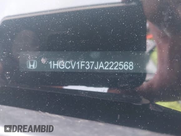 ✅ 2018 Honda Accord Sport • VIN: 1HGCV1F37JA222568 • Лот: 43662430. Опубликован ранее на IAAI с пробегом 77 989 миль. Бесплатный доступ к архиву аукционных продаж из США и подробный отчёт об истории автомобиля на DreamBid. Изображение 9.