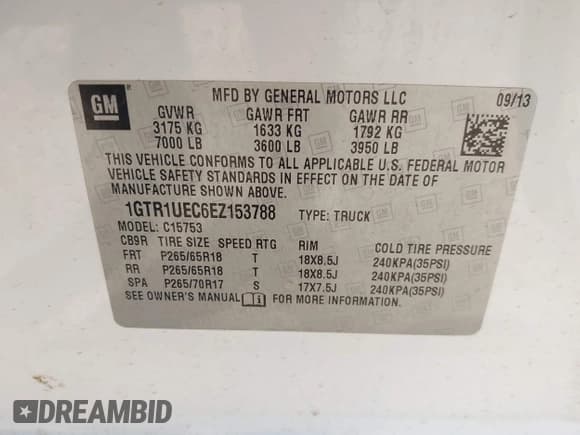 ✅ 2014 GMC Sierra 1500 SLE • VIN: 1GTR1UEC6EZ153788 • Лот: 43345236. Опубликован ранее на IAAI с пробегом 121 287 миль. Бесплатный доступ к архиву аукционных продаж из США и подробный отчёт об истории автомобиля на DreamBid. Изображение 9.