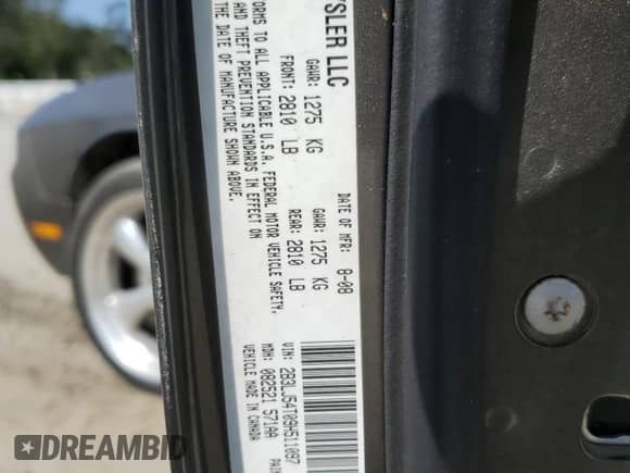 2009 Dodge Challenger R/T z VIN 2B3LJ54T09H511097, wystawiony jako Copart lot #68181824 z przebiegiem 182 596 mil mil oraz Szkoda całkowita • Salvage title. Historia ofert i sprzedaży dostępna na DreamBid. Obrazek 12.