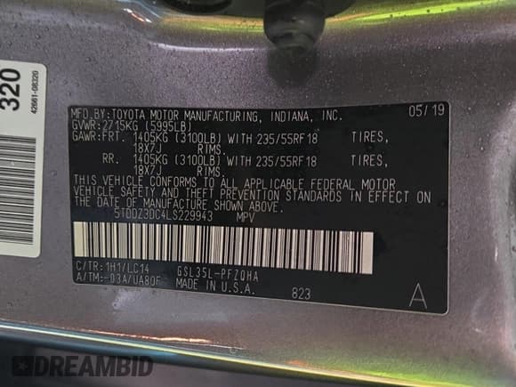 ✅ 2020 Toyota Sienna XLE • VIN: 5TDDZ3DC4LS229943 • Лот: 42377104. Опубликован ранее на IAAI с пробегом 100 546 миль. Бесплатный доступ к архиву аукционных продаж из США и подробный отчёт об истории автомобиля на DreamBid. Изображение 1.