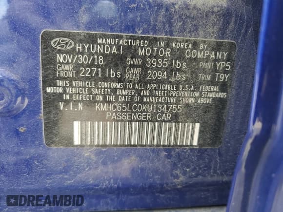 ✅ 2019 Hyundai Ioniq Blue • VIN: KMHC65LC0KU134755 • Lot: 53898845. Wystawiony na Copart z przebiegiem 86 930 mil. Bezpłatny archiwum sprzedaży aukcyjnych z USA i szczegółowy raport historii pojazdu na DreamBid. Zdjęcie 13.