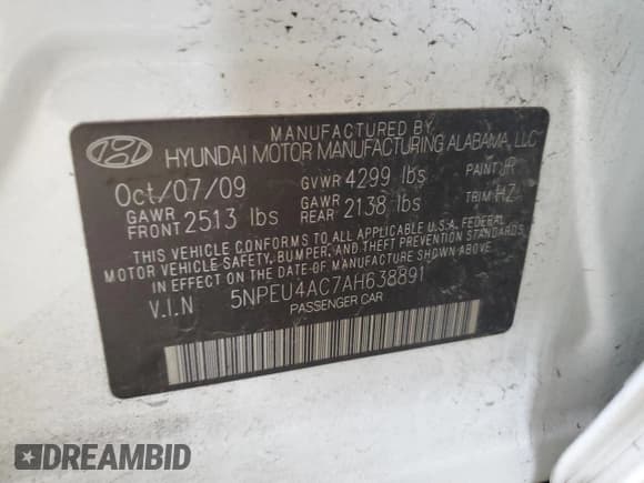 ✅ 2010 Hyundai Sonata Limited • VIN: 5NPEU4AC7AH638891 • Лот: 72570514. Опубликован ранее на Copart с пробегом 201 972 миль. Бесплатный доступ к архиву аукционных продаж из США и подробный отчёт об истории автомобиля на DreamBid. Изображение 14.