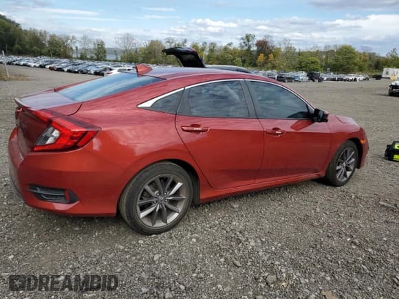 ✅ 2020 Honda Civic EX-L • VIN: 19XFC1F74LE218742 • Lot: 82307925. Listed on Copart with 38,210 mi. Free auction sales archive from the USA and detailed vehicle history report at DreamBid. Image 3.