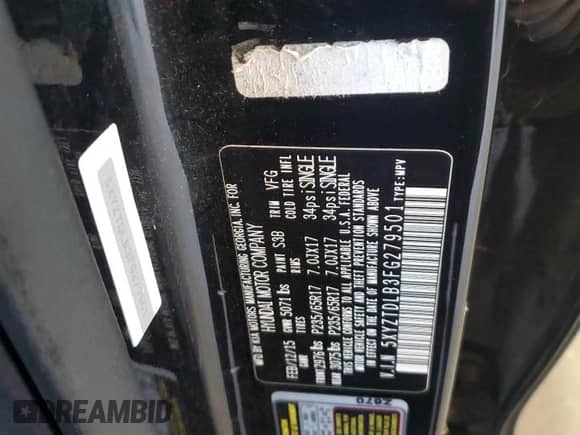 2015 Hyundai Santa Fe с VIN 5XYZTDLB3FG279501, выставлен на аукционе Copart как лот 86260465 с пробегом 142 263 миль миль и Чистый • Clean title. История ставок и продаж доступна на DreamBid. Изображение 13.