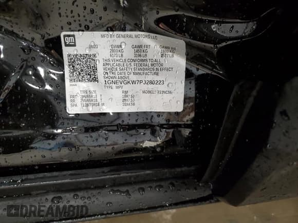 ✅ 2023 Chevrolet Traverse LT Cloth • VIN: 1GNEVGKW7PJ280223 • Lot: 71616094. Wystawiony na Copart z przebiegiem 2 765 mil. Bezpłatny archiwum sprzedaży aukcyjnych z USA i szczegółowy raport historii pojazdu na DreamBid. Zdjęcie 12.