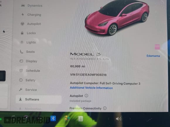 ✅ 2021 Tesla Model 3 Standard Range Plus • VIN: 5YJ3E1EA0MF908316 • Lot: 43405390. Wystawiony na IAAI z przebiegiem 60 988 mil. Bezpłatny archiwum sprzedaży aukcyjnych z USA i szczegółowy raport historii pojazdu na DreamBid. Zdjęcie 7.