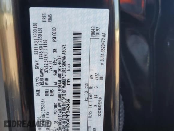 ✅ 2023 Ford F-150 Raptor • VIN: 1FTFW1RG0PFB42466 • Лот: 66038805. Опубликован ранее на Copart с пробегом 28 203 миль. Бесплатный доступ к архиву аукционных продаж из США и подробный отчёт об истории автомобиля на DreamBid. Изображение 13.