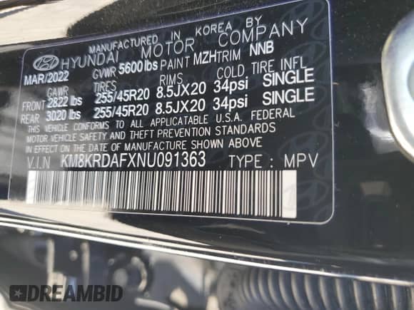 2022 Hyundai Ioniq 5 Limited z VIN KM8KRDAFXNU091363, wystawiony jako Copart lot #48925984 z przebiegiem 29 203 mil mil oraz . Historia ofert i sprzedaży dostępna na DreamBid. Obrazek 15.