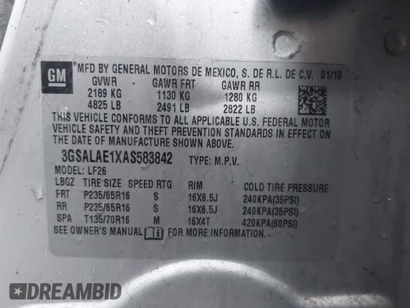 ✅ 2010 Saturn VUE XE 1SB • VIN: 3GSALAE1XAS583842 • Lot: 41960149. Wystawiony na IAAI z przebiegiem 163 270 mil. Bezpłatny archiwum sprzedaży aukcyjnych z USA i szczegółowy raport historii pojazdu na DreamBid. Zdjęcie 9.