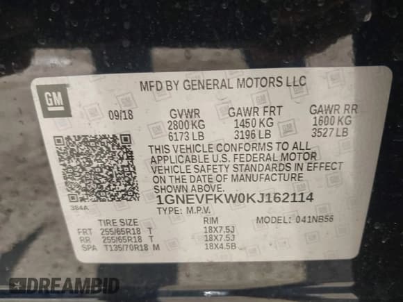 ✅ 2019 Chevrolet Traverse LS • VIN: 1GNEVFKW0KJ162114 • Lot: 43371734. Wystawiony na IAAI z przebiegiem 114 863 mil. Bezpłatny archiwum sprzedaży aukcyjnych z USA i szczegółowy raport historii pojazdu na DreamBid. Zdjęcie 9.
