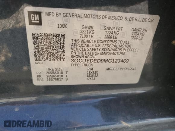 ✅ 2021 Chevrolet Silverado 1500 LT • VIN: 3GCUYDED9MG123469 • Lot: 69204014. Wystawiony na Copart z przebiegiem 56 840 mil. Bezpłatny archiwum sprzedaży aukcyjnych z USA i szczegółowy raport historii pojazdu na DreamBid. Zdjęcie 14.