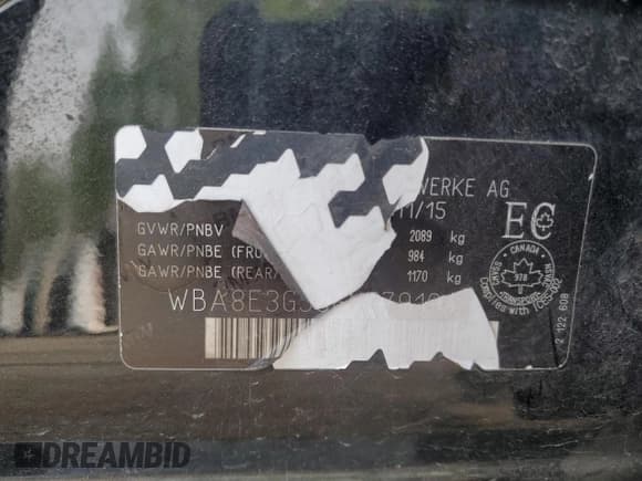 ✅ 2016 BMW 3 Series 328i xDrive • VIN: WBA8E3G50GNT79194 • Lot: 58956495. Listed on Copart with 97,702 mi. Free auction sales archive from the USA and detailed vehicle history report at DreamBid. Image 12.