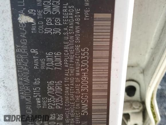 ✅ 2009 Hyundai Santa Fe GLS • VIN: 5NMSG13D09H330355 • Lot: 86271174. Listed on Copart with 150,269 mi. Free auction sales archive from the USA and detailed vehicle history report at DreamBid. Image 13.