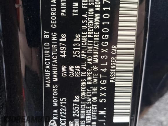 ✅ 2016 Kia Optima LX • VIN: 5XXGT4L3XGG010174 • Lot: 92489015. Listed on Copart with 157,039 mi. Free auction sales archive from the USA and detailed vehicle history report at DreamBid. Image 12.