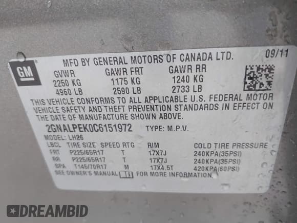 ✅ 2012 Chevrolet Equinox 2LT • VIN: 2GNALPEK0C6151972 • Лот: 43553068. Опубликован ранее на IAAI с пробегом 81 397 миль. Бесплатный доступ к архиву аукционных продаж из США и подробный отчёт об истории автомобиля на DreamBid. Изображение 9.