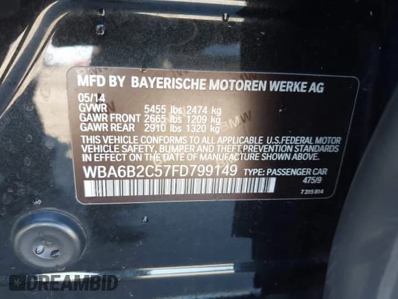 ✅ 2015 BMW 6 Series 650i • VIN: WBA6B2C57FD799149 • Lot: 43461719. Wystawiony na IAAI z przebiegiem 97 464 mil. Bezpłatny archiwum sprzedaży aukcyjnych z USA i szczegółowy raport historii pojazdu na DreamBid. Zdjęcie 9.