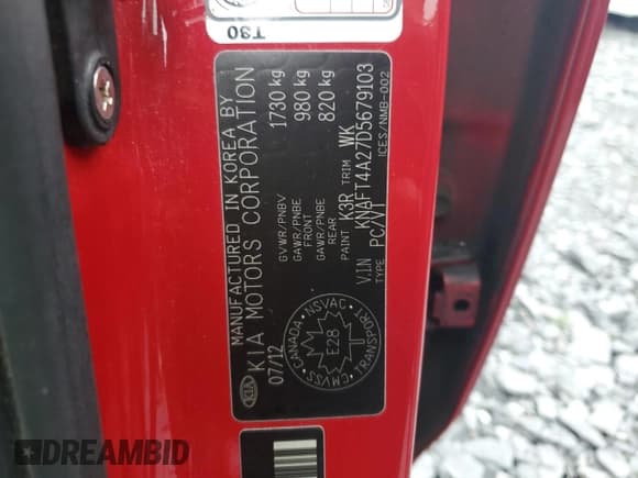 ✅ 2013 Kia Forte LX • VIN: KNAFT4A27D5679103 • Lot: 82093605. Listed on Copart with 56,348 mi. Free auction sales archive from the USA and detailed vehicle history report at DreamBid. Image 12.