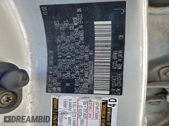 ✅ 2004 Toyota Highlander • VIN: JTEDD21A440083085 • Lot: 94926025. Wystawiony na Copart z przebiegiem 258 794 mil. Bezpłatny archiwum sprzedaży aukcyjnych z USA i szczegółowy raport historii pojazdu na DreamBid. Zdjęcie 12.