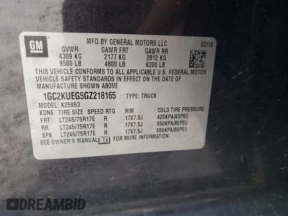 ✅ 2016 Chevrolet Silverado 2500HD Work Truck • VIN: 1GC2KUEG5GZ218165 • Lot: 82122175. Listed on Copart with 142,926 mi. Free auction sales archive from the USA and detailed vehicle history report at DreamBid. Image 12.