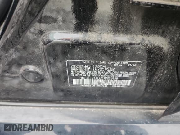 ✅ 2018 Subaru WRX Limited • VIN: JF1VA1L6XJ8829496 • Lot: 90489055. Wystawiony na Copart z przebiegiem 114 701 mil. Bezpłatny archiwum sprzedaży aukcyjnych z USA i szczegółowy raport historii pojazdu na DreamBid. Zdjęcie 12.