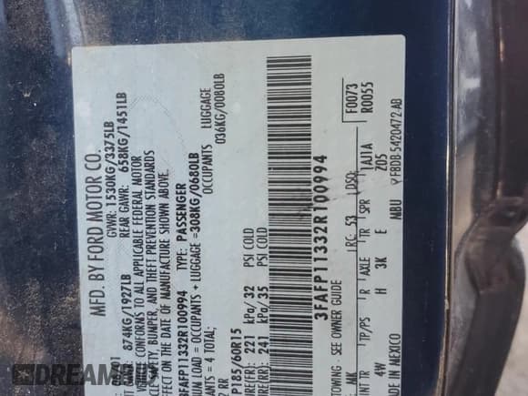 ✅ 2002 Ford Escort ZX2 Standard • VIN: 3FAFP11332R100994 • Lot: 88085795. Listed on Copart with 83,162 mi. Free auction sales archive from the USA and detailed vehicle history report at DreamBid. Image 12.