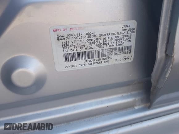 ✅ 2011 Mitsubishi Lancer DE • VIN: JA32U1FU2BU023559 • Лот: 42997955. Опубликован ранее на IAAI с пробегом 209 393 миль. Бесплатный доступ к архиву аукционных продаж из США и подробный отчёт об истории автомобиля на DreamBid. Изображение 9.