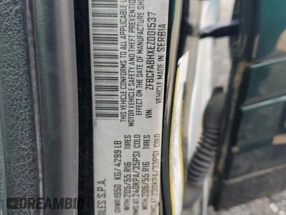 ✅ 2014 FIAT 500L Easy • VIN: ZFBCFABHXEZ001537 • Lot: 60761695. Listed on Copart with 85,942 mi. Free auction sales archive from the USA and detailed vehicle history report at DreamBid. Image 12.