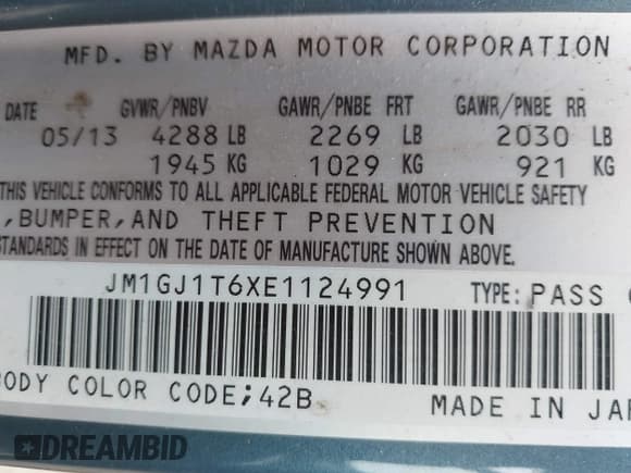 ✅ 2014 Mazda 6 i Touring • VIN: JM1GJ1T6XE1124991 • Lot: 43697037. Wystawiony na IAAI z przebiegiem 158 535 mil. Bezpłatny archiwum sprzedaży aukcyjnych z USA i szczegółowy raport historii pojazdu na DreamBid. Zdjęcie 9.