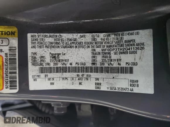 ✅ 2016 Ford Focus RS • VIN: WF0DP3TH2G4113626 • Lot: 57446695. Listed on Copart with 83,142 mi. Free auction sales archive from the USA and detailed vehicle history report at DreamBid. Image 12.