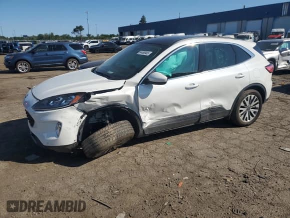 ✅ 2022 Ford Escape Titanium Hybrid • VIN: 1FMCU9DZ6NUA85436 • Lot: 64485465. Listed on Copart with 12,291 mi. Free auction sales archive from the USA and detailed vehicle history report at DreamBid. Image 1.