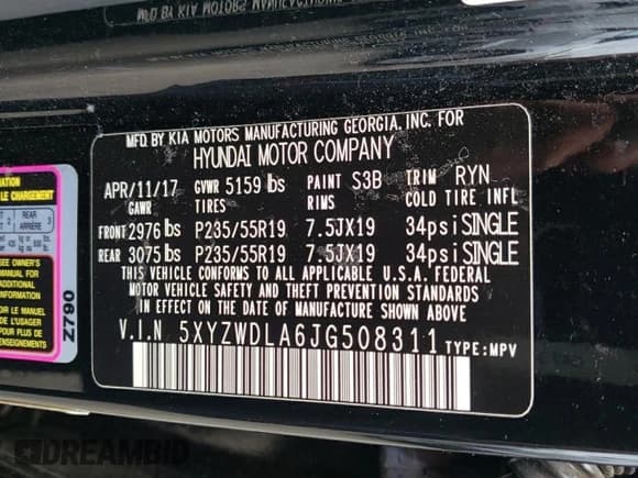 ✅ 2018 Hyundai Santa Fe Ultimate • VIN: 5XYZWDLA6JG508311 • Лот: 59855663. Опубликован ранее на Copart с пробегом 67 749 миль. Бесплатный доступ к архиву аукционных продаж из США и подробный отчёт об истории автомобиля на DreamBid. Изображение 12.